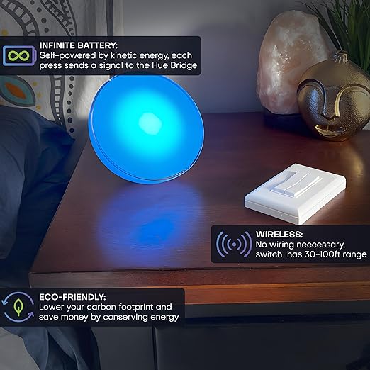 RunLessWire Click for Philips Hue – Battery-Free Wireless Smart Light Switch - Image 3