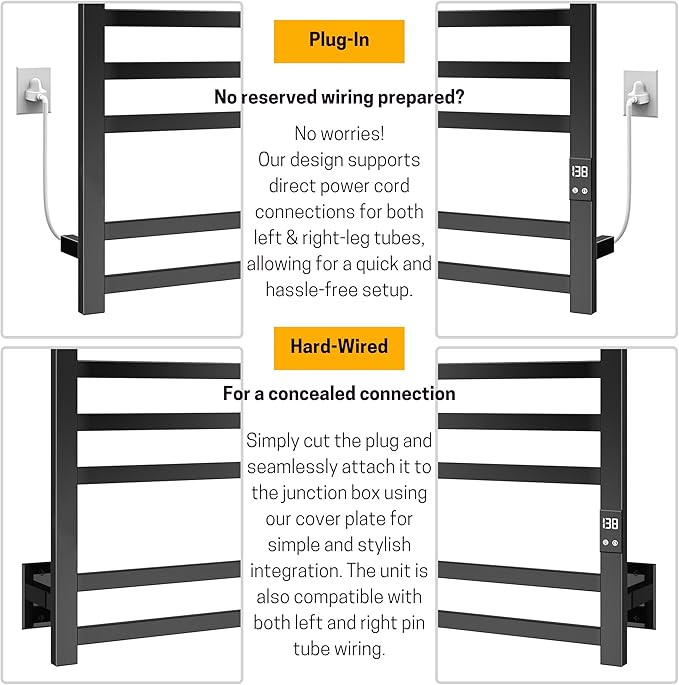 8-Bar Electric Heated Towel Warmer, Fast Heating - Image 3