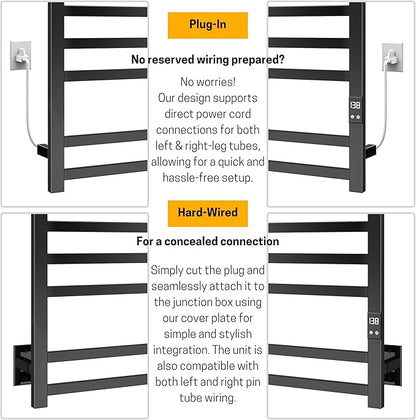 8-Bar Electric Heated Towel Warmer, Fast Heating - Image 3