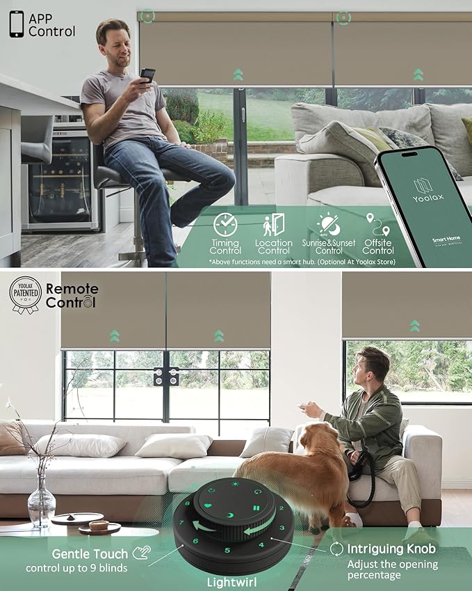 Yoolax Motorized Blinds with Remote, Waterproof Smart Blinds - Image 3