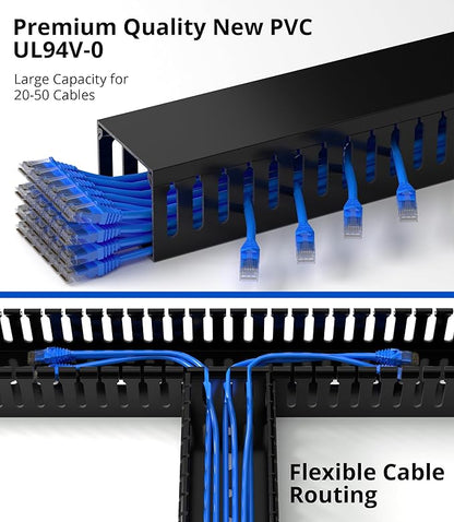 ZhiYo H2in x W2.4in Professional Server Rack Cable Management Raceway, 95in - Image 4