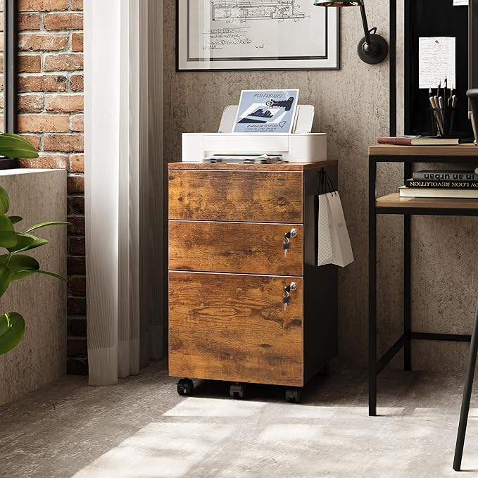 DEVAISE 3 Drawer Rolling File Cabinet - Image 2