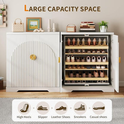 Vlsrka Shoe Cabinet Storage for Entryway, 6-Tier Rotating Shoe Organizer Cabinet - Image 4