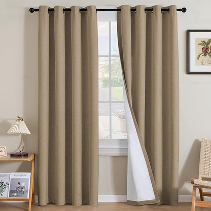 H.VERSAILTEX Linen Curtains 100% Blackout Curtains by HVERSAILTEX