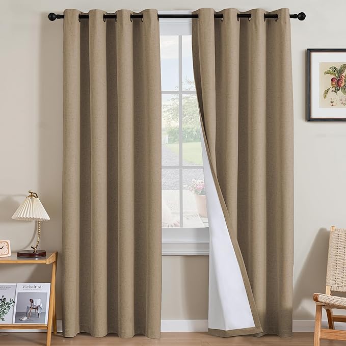 H.VERSAILTEX Linen Curtains 100% Blackout Curtains by HVERSAILTEX