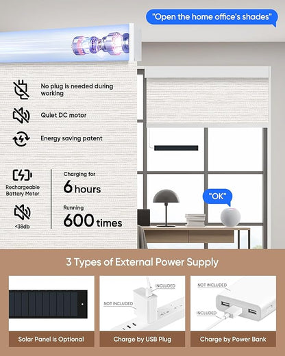 Kincmo Motorized Blinds with Remote, 100% Blackout Motorized Roller Shades Work - Image 5