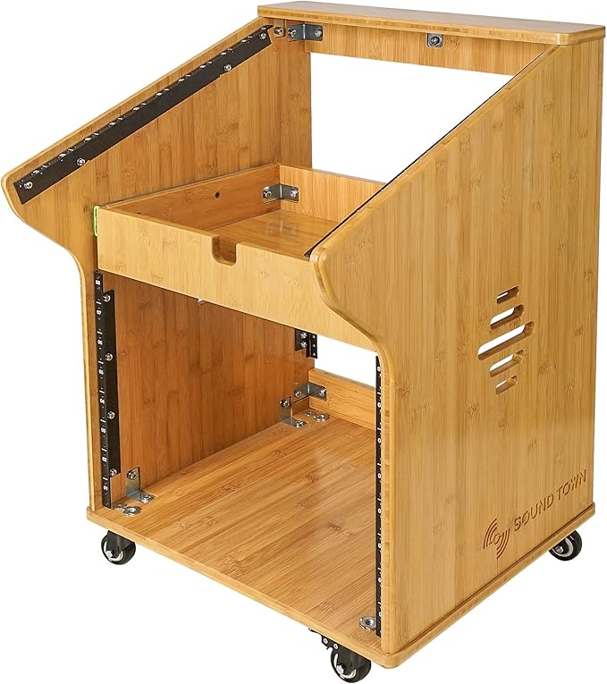 Sound Town DIY Solid Carbonized Bamboo Studio Rack - Image 2