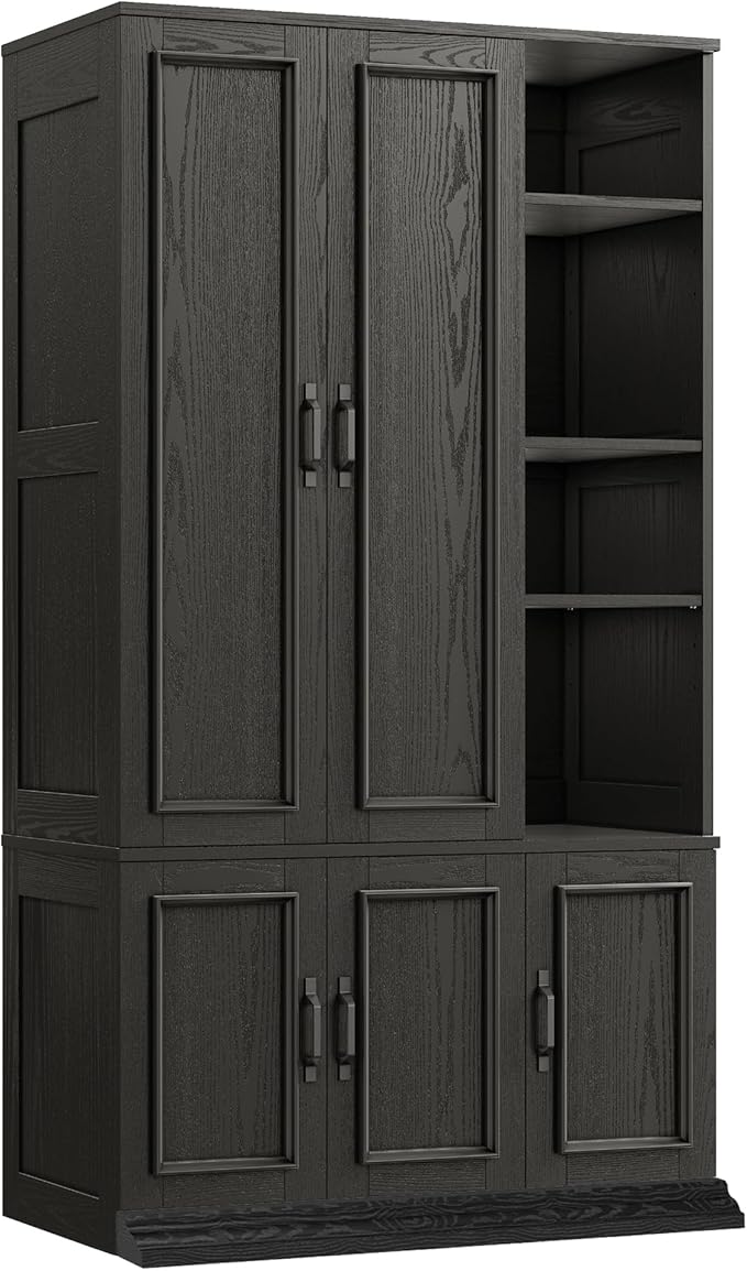 LIKIMIO Armoire Wardrobe Closet 70" H, 5 Doors Bedroom Wooden Wardrobe - Image 10