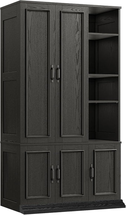 LIKIMIO Armoire Wardrobe Closet 70" H, 5 Doors Bedroom Wooden Wardrobe - Image 10