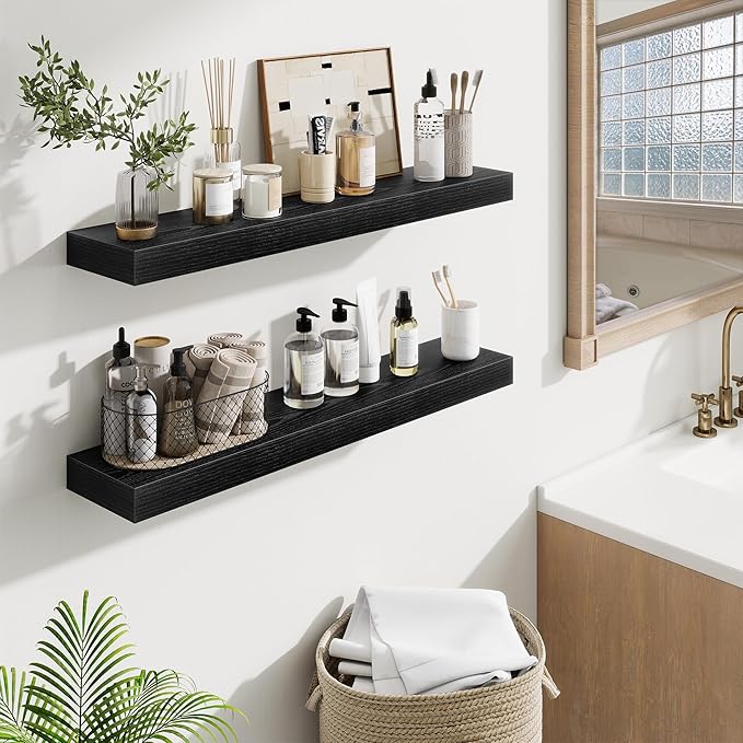 Fun Memories Bathroom Shelves 32 Inch Long Set of 2, Floating Shelves - Image 2