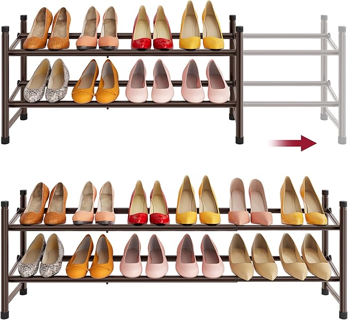 Tajsoon 2 Tier Expandable Shoe Rack by Tajsoon