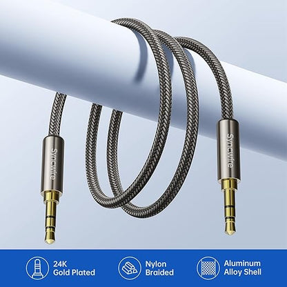 SYNCWIRE 3.5mm Nylon Braided Aux Cable, Audio Auxiliary Input Adapter Male to - Image 4