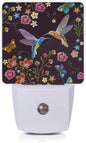 Smoaffly Vintage Hummingbird Butterfly Flowers Night Light Plug-in LED by Smoaffly