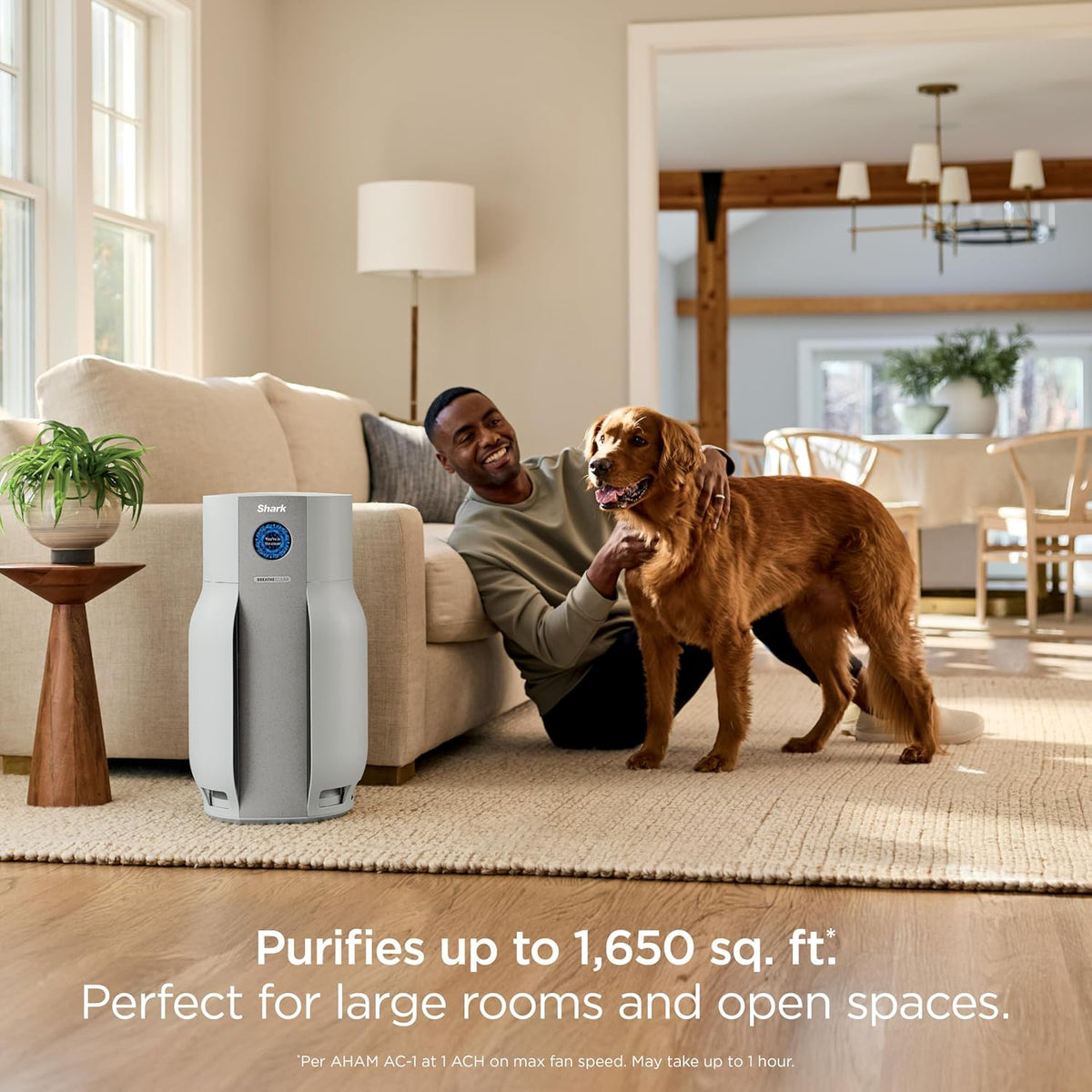 shark breatheclear max smart air purifier, hp362, dove, view 9