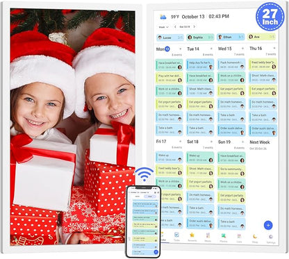 27" Smart Digital Calendar for-Family-Business-Schedules by FULLJA