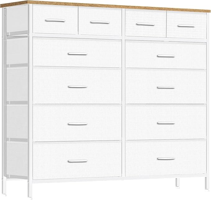 Compact 12 Drawers Dresser for Bedroom, Fabric Storage Tower, Chest of Drawers by VASICAR