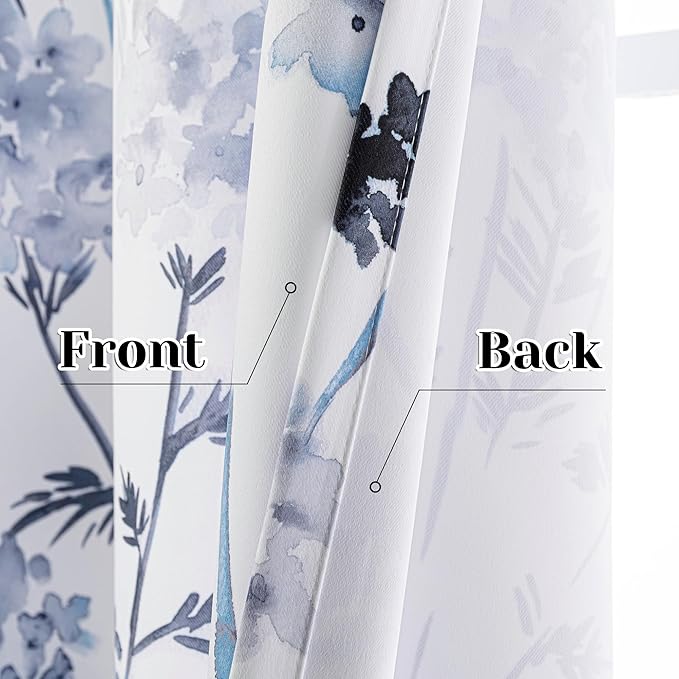 MYSKY HOME Living Room Curtains 84 inches Long Floral Curtains Light Filtering - Image 4