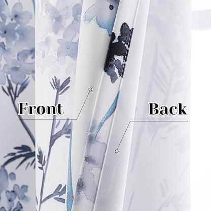 MYSKY HOME Living Room Curtains 84 inches Long Floral Curtains Light Filtering - Image 4