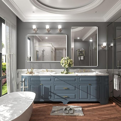 48x30 Inch Silver Bathroom Mirror - Image 5
