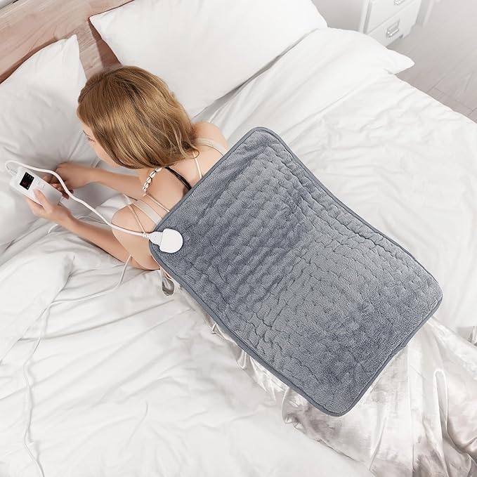 Heating Pad for Back, and Cramps, 6 Heat Settings & Auto Shut-Off, Soft Flannel by ZUODUN