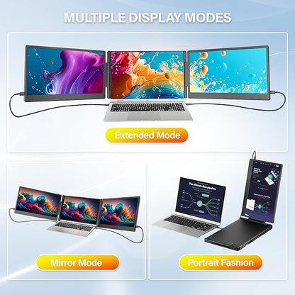New Upgraded Laptop Screen Extender Portable Monitor, 1080P FHD IPS Screen - Image 6