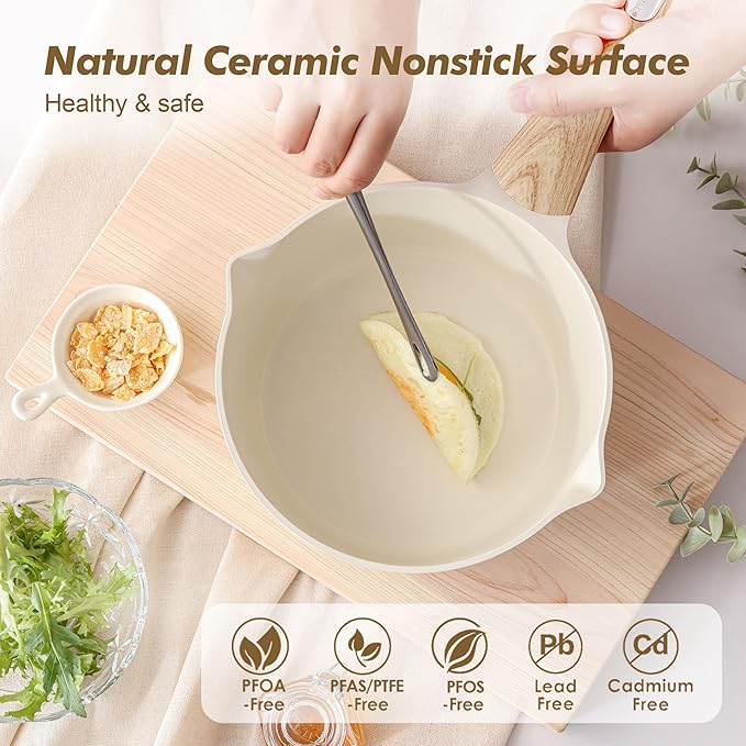 SENSARTE 2.0 & 3.0 Quart Ceramic Sauce Pan Sets - Image 2