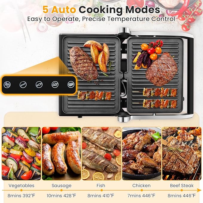 Panini Grill Press Sandwich Maker, 3 In 1 Sandwich Maker - Image 3