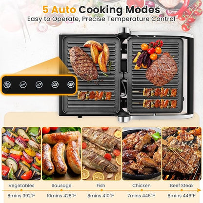 Panini Grill Press Sandwich Maker, 3 In 1 Sandwich Maker - Image 3