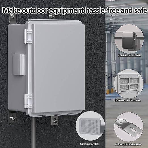 Electrical Junction Box, Ventilated Design, Cable Grommets, Indoor/Outdoor Use - Image 3