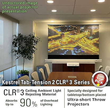 Elite Screens Kestrel Tab-Tension 2 CLR3, Ultra-Short Throw Ceiling Ambient - Image 8