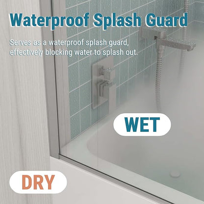Sunrosa 24"×60" Bathtub Glass Panel, 8mm Thick Shower Screen, Brushed Nickel - Image 3