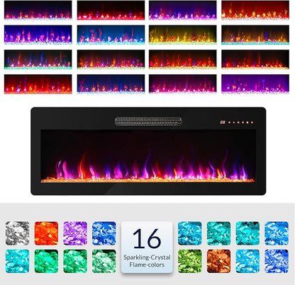 BELLEZE 42" Electric Fireplace Heater, 1400 W Recessed & Wall Mounted Electric - Image 3