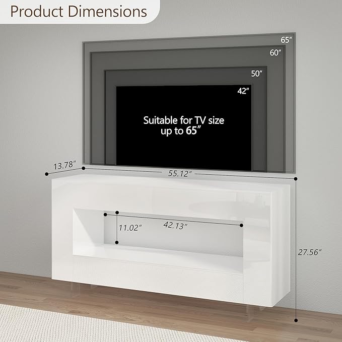 Vavkorkula High Gloss TV Stand for 65 Inch - Image 2