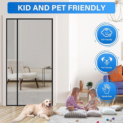 Magnetic Screen Door Mesh Left Right Side Opening Upgraded PET Material Mesh - Image 5