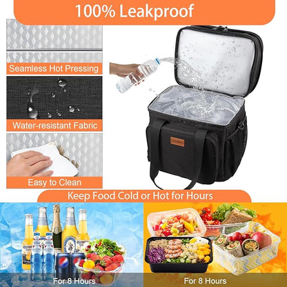 Expandable Insulated Large Lunch Box, Double Deck Heavy Duty Durable Lunch Bag - Image 5