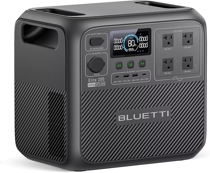BLUETTI Elite 200 V2 Portable Power Station, 2073.6Wh LFP Battery Backup w/ 4