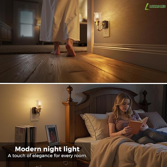 L LOHAS LED Night Lights Plug into Wall, 3000K Soft White LED Floral Night - Image 7