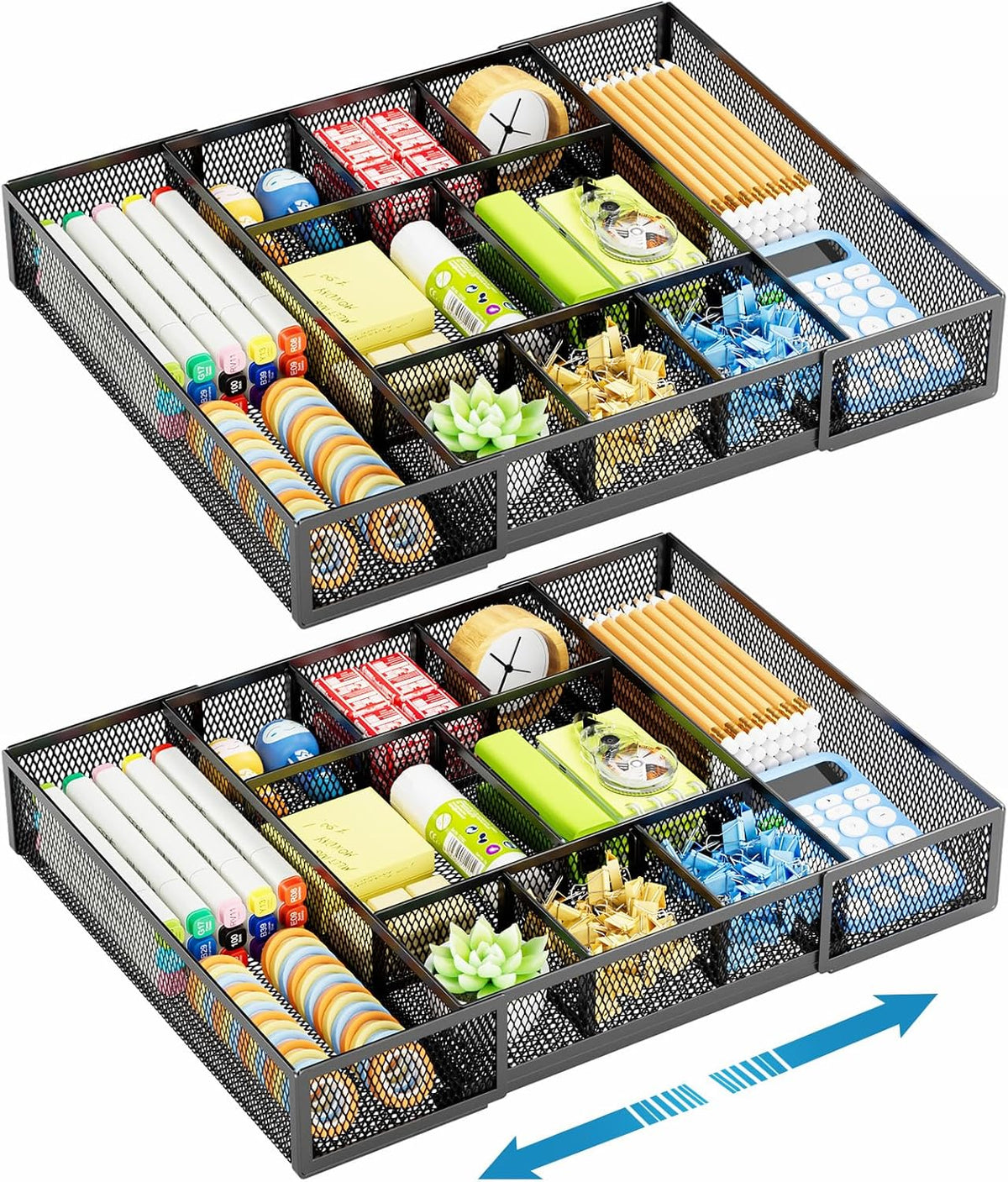 marbrasse expandable desk drawer organizer, mesh drawer organizer, main product view