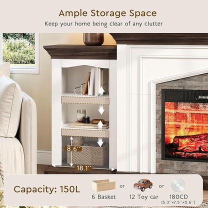 LGHM 80" Fireplace TV Stand for TVs Up to 90 Inch, Electric Fireplace - Image 5