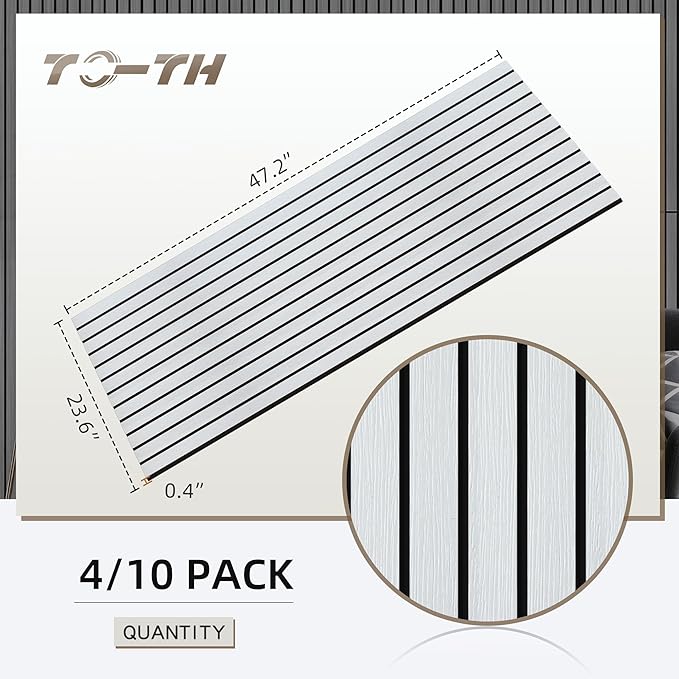 TO-TH Wood-Look Acoustic Panel, 4 Pack 47.2” x 23.6” Soundproof Wall Panels - Image 7