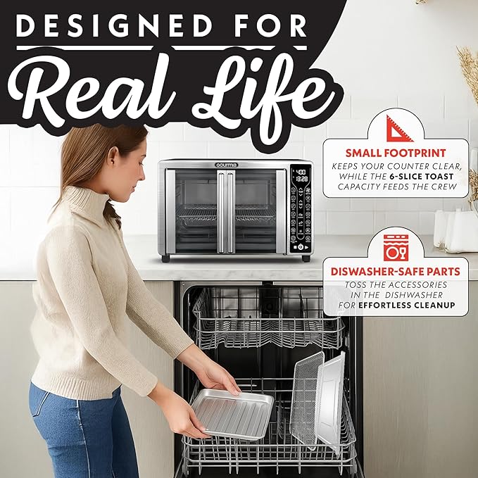 Gourmia French Door Air Fryer – 25 Qt Large Capacity Convection Oven, Fryfroce - Image 7