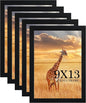 TKYGU 9 x13 Picture Frame Set of 5, 9 x13 Black Wooden Frame Wall Gallery by TKYGU