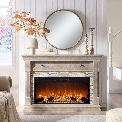 OKD 52" Farmhouse Electric Fireplace TV Stand - Image 2