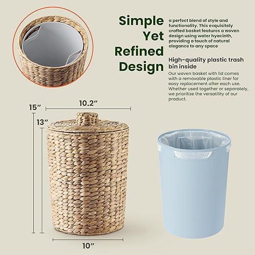 4 Gallons Wicker Waste Basket - Image 2