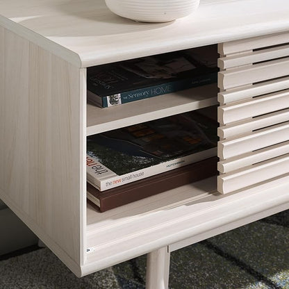 SAFAVIEH ESMA TV Stand for up to 65" Flatscreen – Bleached White, Sliding Doors - Image 6