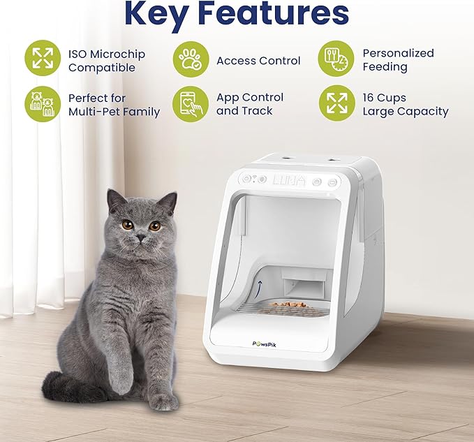 PawsPik Automatic Microchip RFID Cat Feeder, ISO Microchip & PawsPik RFID Tag - Image 2