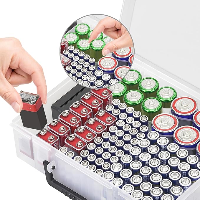 RISOU Battery Organizer Storage Case, Stores More Than 95 Batteries - Image 3