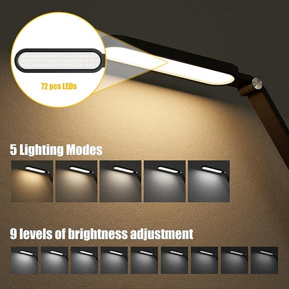 JKSWT LED Desk Lamp, Eye-Caring Table Lamps Natural Light Protects Eyes - Image 2