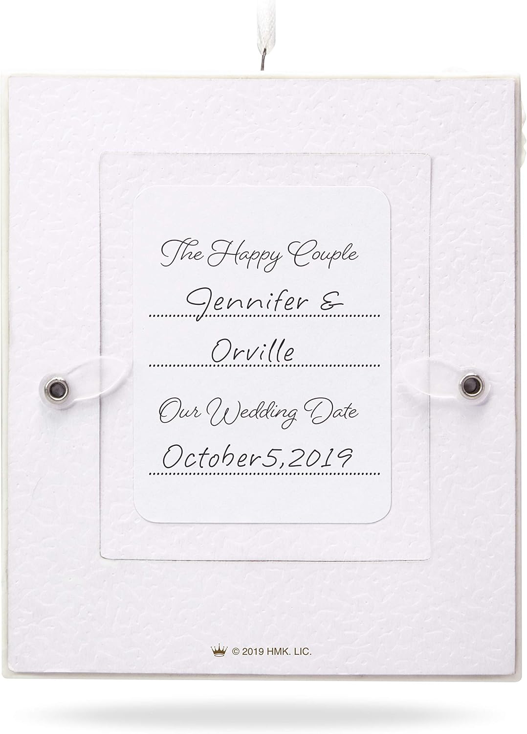 Hallmark Keepsake Christmas 2019 Wedding Ornament, Year Dated Truly. Deeply. Forever. Porcelain and Metal Photo Frame,