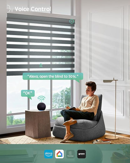 Yoolax Motorized Zebra Blinds Compatible - Image 3